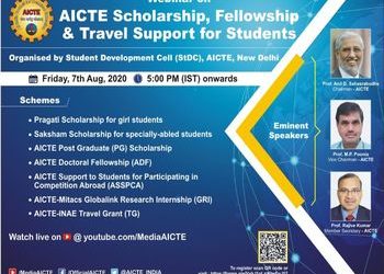 Webinar on AICTE Scholarship, Fellowship & Travel Support for Students